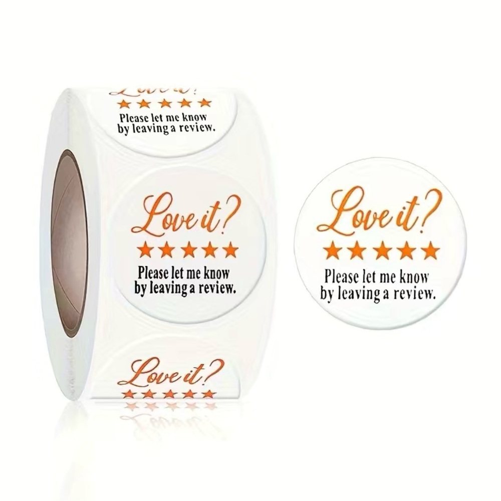 1 Roll/500 Count “Leave Me A Review” Stickers